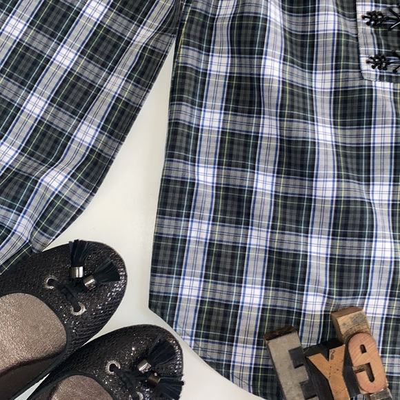 J. CREW Plaid Embellished Long Sleeve Blouse - Picture 5 of 8